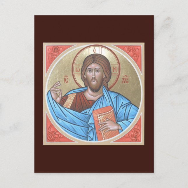 Postal Cartão de Oração Pantocrator cristo (Frente)