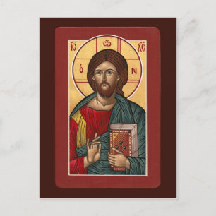 Postal Cartão de Oração Pantocrator cristo