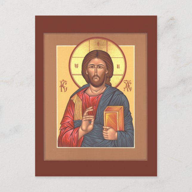 Postal Cartão de Oração Pantocrator cristo (Frente)