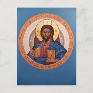 Postal Cartão de Oração Pantocrator cristo
