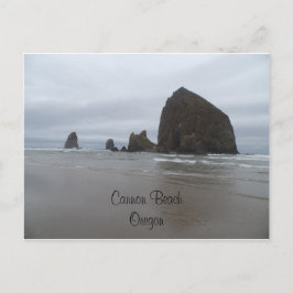 Postal Cartão de Oregon da praia do canhão da rocha do