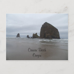 Postal Cartão de Oregon da praia do canhão da rocha do