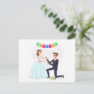 Postal Cartão de Parabenização de Proposta de Casamento d