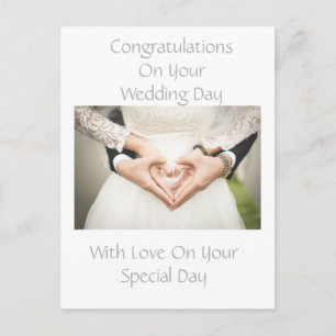 Postal Cartão de Parabéns de Casamento Personalizado