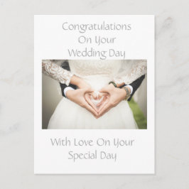 Postal Cartão de Parabéns de Casamento Personalizado