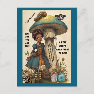 Postal Cartão de parabéns de não aniversário de Alice e L