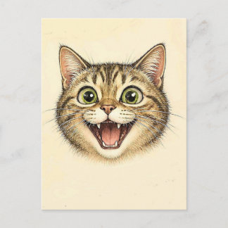 Postal Cartão de Parabéns e Celebração Divertido do Gato