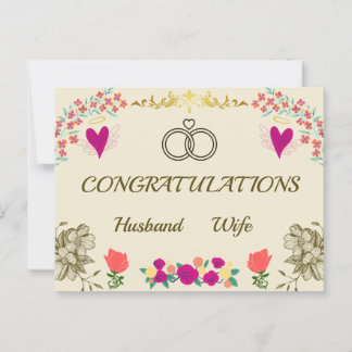Postal Cartão de parabéns para casamento