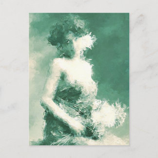 Postal Cartão de pintura de senhora vitoriana