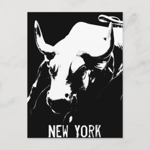 Postal Cartão de Postagem de Nova York Estatua de Touro C