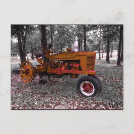 Postal Cartão de Posto Antiquado de Trator por Vibeli
