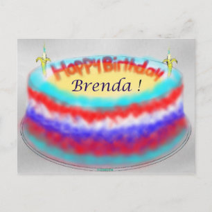 Postal Cartão de posto Birthday Cake de Brenda