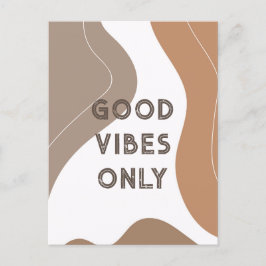 Postal Cartão de Posto Boho Beige Organic Shapes Art