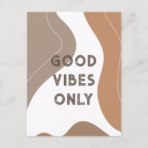 Postal Cartão de Posto Boho Beige Organic Shapes Art