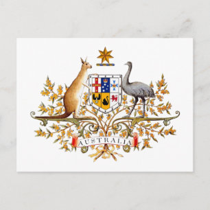 Postal Cartão de Posto Casaco de Armas Australiano