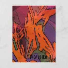 Postal Cartão de Posto Colorido e Corajoso do Guerreiro d