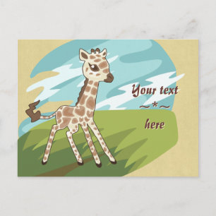 Postal Cartão de Posto Cutie Giraffe