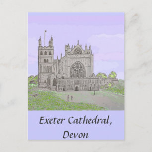 Postal Cartão de Posto da Catedral de Exeter