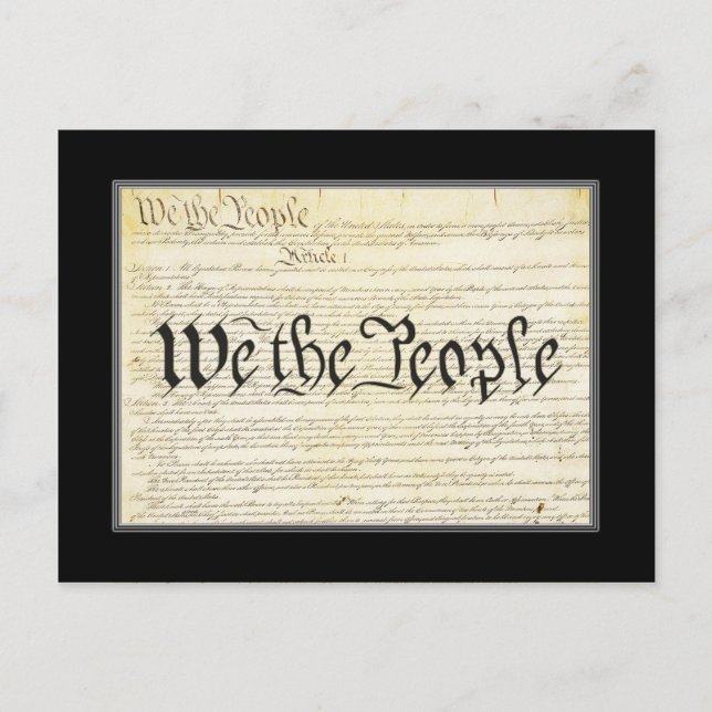 Postal Cartão de Posto da Constituição dos EUA (Frente)