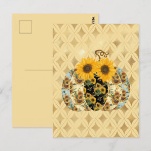 Postal Cartão de Posto de Abóbora de Flor Solar