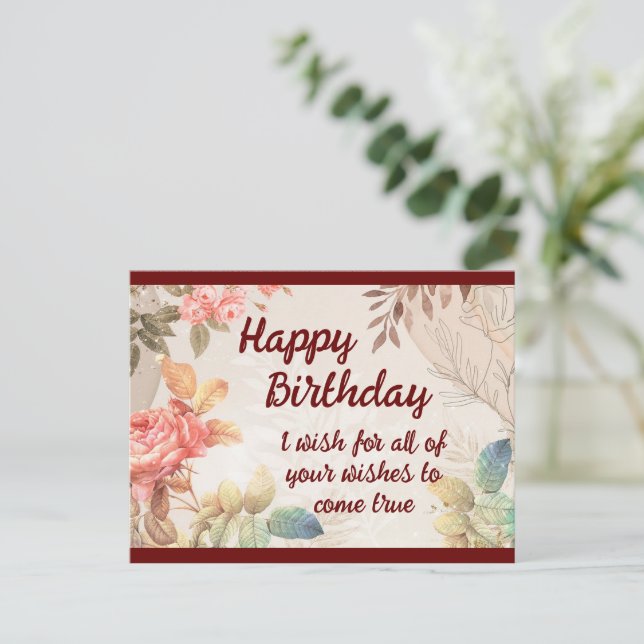 Postal Cartão de posto de aniversário feliz (Em pé/Frente)