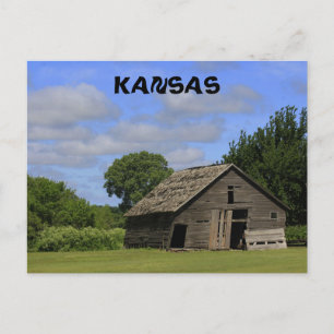 Postal Cartão de Posto de Barn para Países do Kansas An