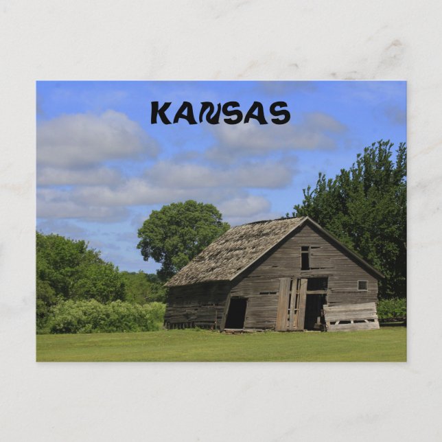 Postal Cartão de Posto de Barn para Países do Kansas Anti (Frente)