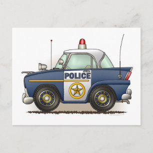 Postal Cartão de Posto de Carro Policial