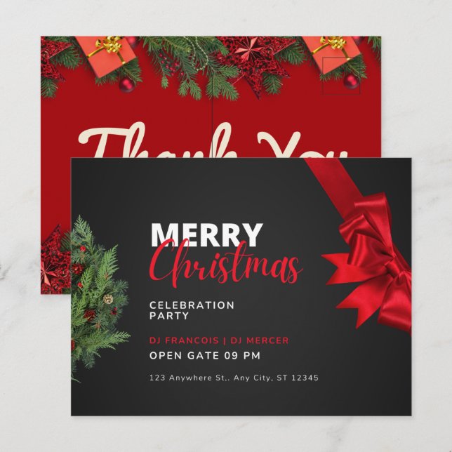 Postal Cartão de Posto de Celebração de Natal (Frente/Verso)
