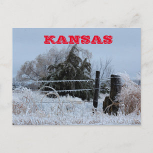 Postal Cartão de Posto de cerca de Kansas Icy