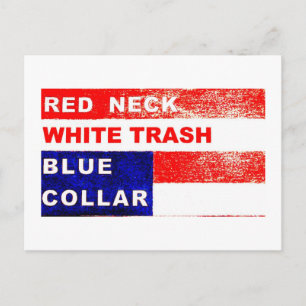 Postal Cartão de Posto de Colar Azul com Lixo Branco RedN