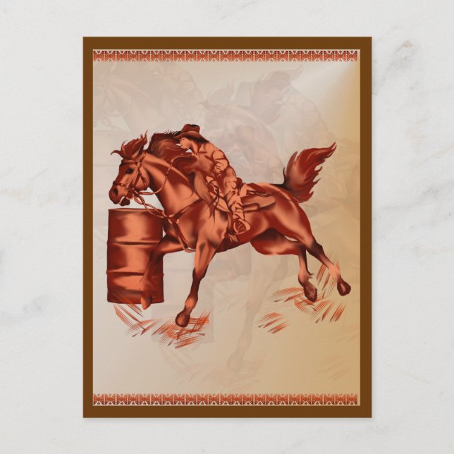 Postal Cartão de Posto de Corrida de Barrel (Frente)