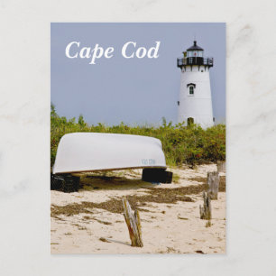 Postal Cartão de Posto de Farol de Edgartown em Massa do