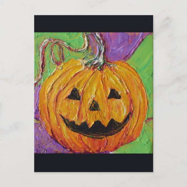 Postal Cartão de Posto de Halloween Jack-O-Lantern (Frente)