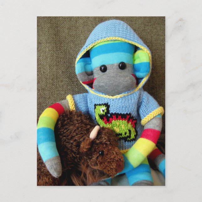 Postal Cartão de Posto de macaco Mars Sock - Jed (Frente)