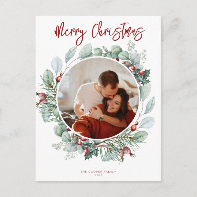 Postal Cartão de Posto de Natal Moderno (Frente)