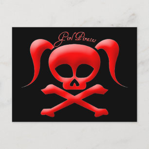 Postal Cartão de Posto de Piratas Meninas