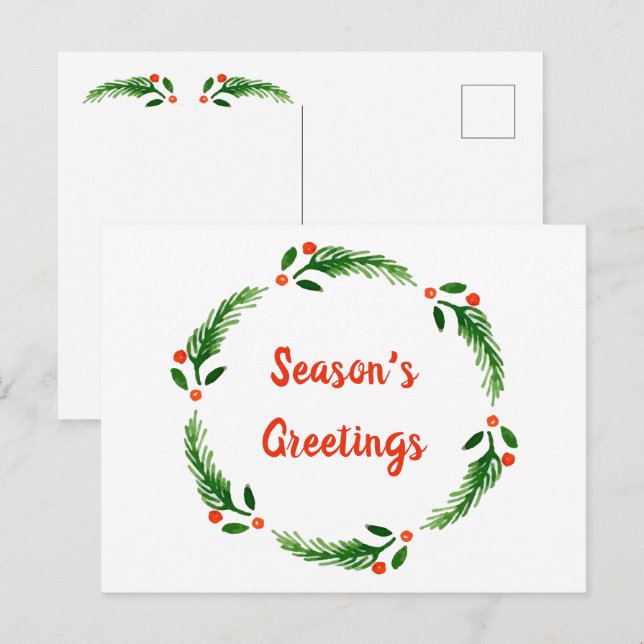 Postal Cartão de Posto de saudações da temporada (Frente/Verso)