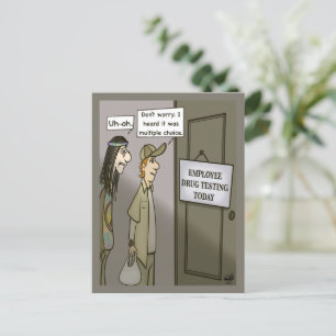 Postal Cartão de Posto de Teste de Drogas do Funcionário