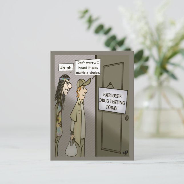 Postal Cartão de Posto de Teste de Drogas do Funcionário (Em pé/Frente)