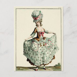 Postal Cartão de Posto de Vestido do Século XVIII