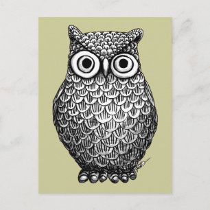 Postal Cartão de Posto Design Owl