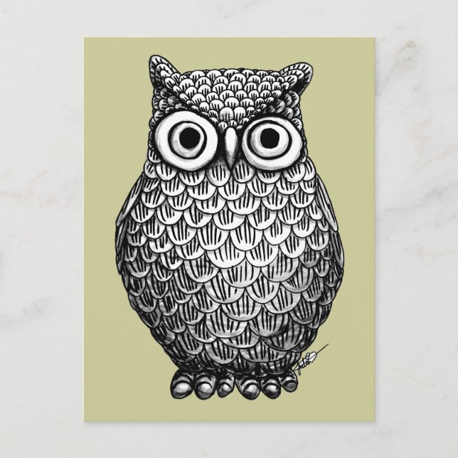 Postal Cartão de Posto Design Owl (Frente)