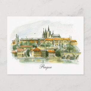 Postal Cartão de posto do Castelo de Praga