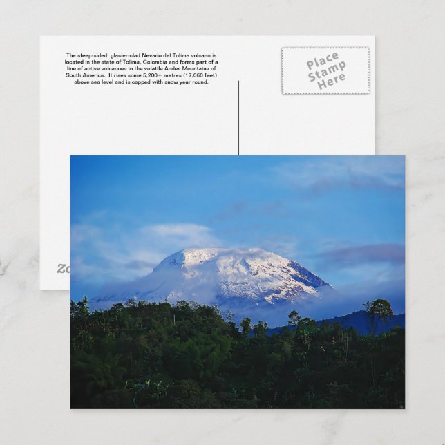 Postal Cartão de Posto do El Nevado del Tolima Colombia (Frente/Verso)