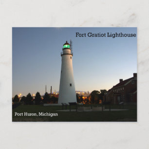 Postal Cartão de posto do Farol de Forte Gratiot
