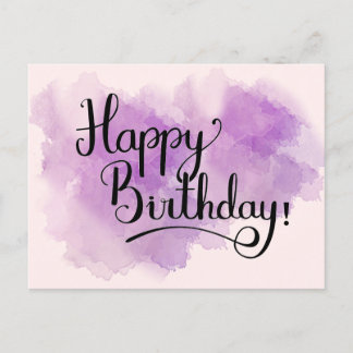 Postal Cartão de Posto Feliz de Aniversário Rosa