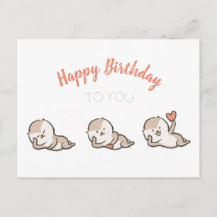 Postal cartão de posto fofo de aniversário