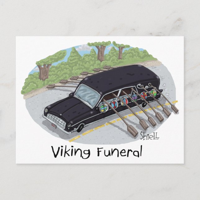 Postal Cartão de Posto Funeral Engraçado (Frente)