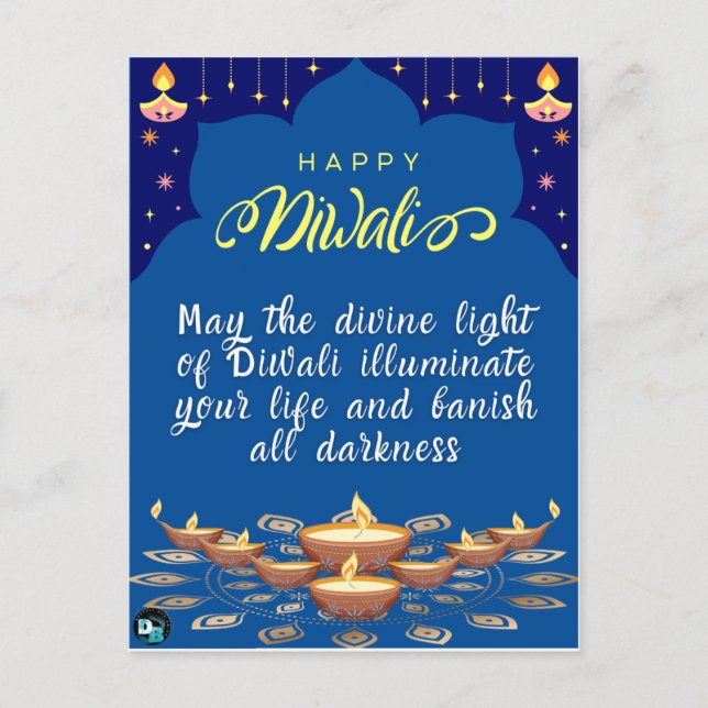 Postal Cartão de Posto Happy Diwali (Frente)